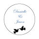 Doves Small Circle Wedding Labels